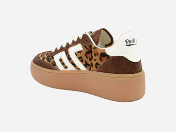 Back 70 Women's Sneakers XXL Platform Fur Leo in Tan