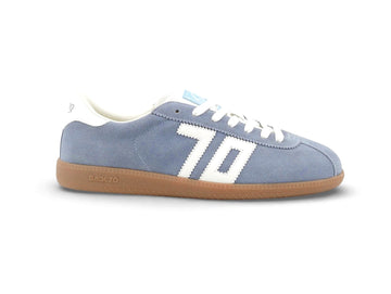 Back 70 Shelly Sneaker Uomo Camoscio Azzurro Suola Miele 108038
