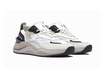 D.A.T.E. Sneakers FUGA Uomo Tomaia Pelle Tessuto White Black