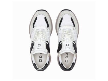 D.A.T.E. Sneakers FUGA Uomo Tomaia Pelle Tessuto White Black