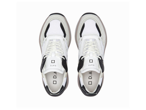 D.A.T.E Sneakers FUGA Men Upper Leather Fabric White Black