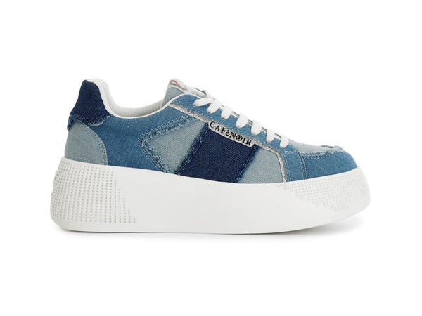 CafèNoir Donna Sneakers Tomaia Tessuto Denim Multi Jeans BLu C1DF9021-B059