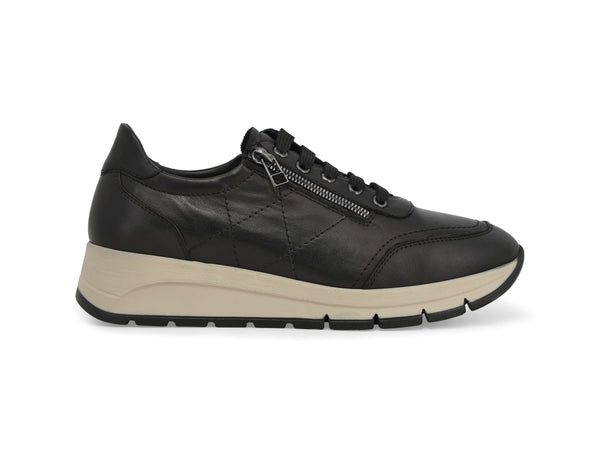 Melluso Sneaker Comfort Nera in Pelle Trapuntata con Zip R25093-251244