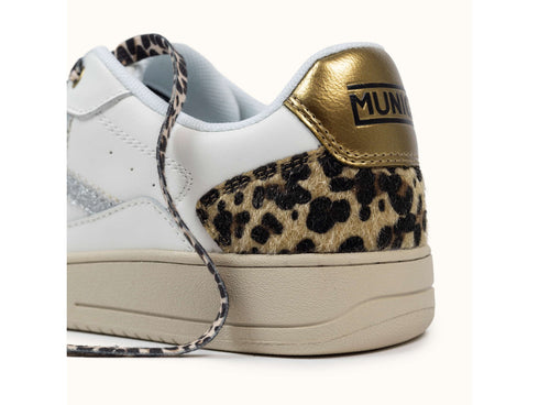 Munich Sneaker Legit 99 Donna Bianca, Animalier e Oro
