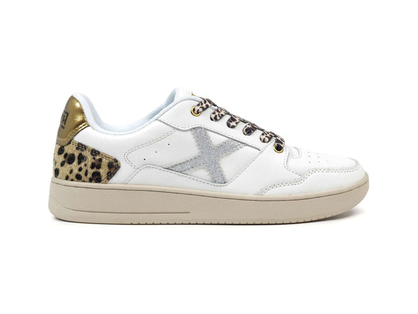 Munich Sneaker Legit 99 Donna Bianca, Animalier e Oro 8908099