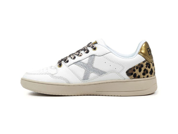 Munich Sneaker Legit 99 Donna Bianca, Animalier e Oro