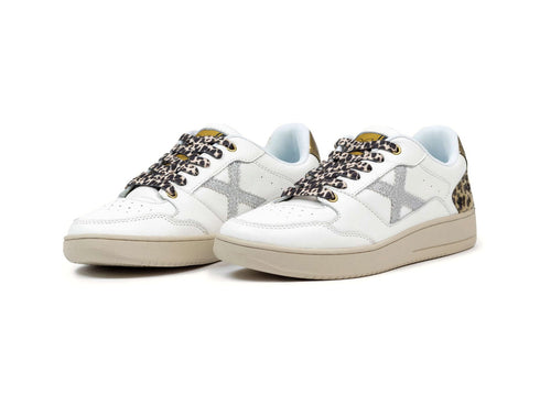 Munich Sneaker Legit 99 Donna Bianca, Animalier e Oro