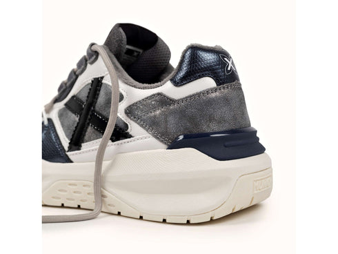 Munich Sneaker Nexa Donna Grigia con Dettagli Metallizzati Blu