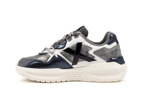 Munich Sneaker Nexa Donna Grigia con Dettagli Metallizzati Blu