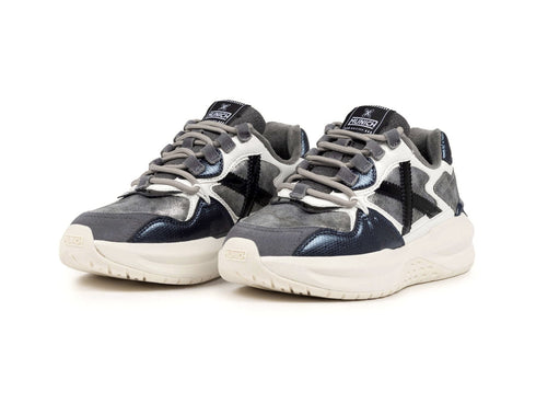 Munich Sneaker Nexa Donna Grigia con Dettagli Metallizzati Blu