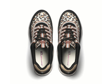 Fornarina Sneakers UP Laces Wedge Suede Fabric Animalier