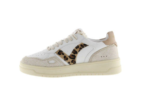 Victoria Seul Women's Leather-Effect Sneaker with Animal Print Details