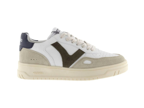 Victoria Seul Sneakers Uomo in Pelle e Camoscio 257101 Bianco Marino