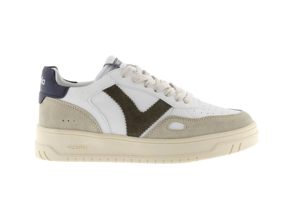 Victoria Seul Sneakers Uomo in Pelle e Camoscio 257101 Bianco Marino