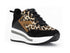 CafèNoir Women's Wedge Sneakers Animal Print Upper
