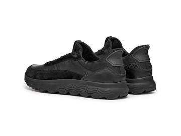Geox Sneaker Uomo Spherica Plus Fast In Pelle e Camoscio Nero