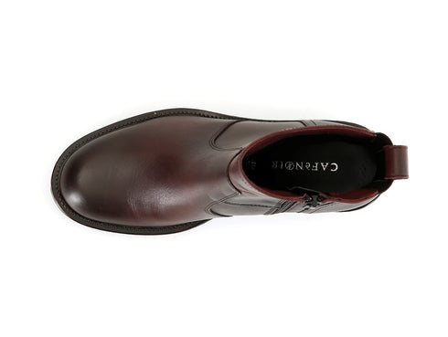CafèNoir Ankle Boots with Zip Wide Heel Leather Upper