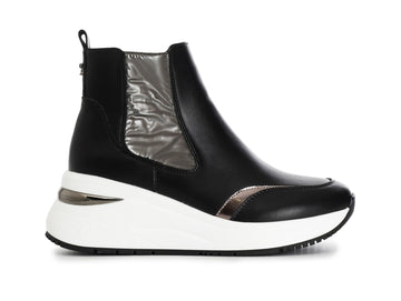 CafèNoir Donna Stivaletti con Zeppa Tomaia Pelle Nera C1DN1083-N059