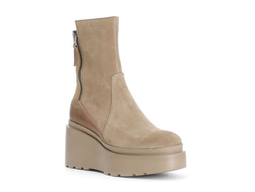 CafèNoir Women's Winter Ankle Boots with High Wedge Suede Leather Upper