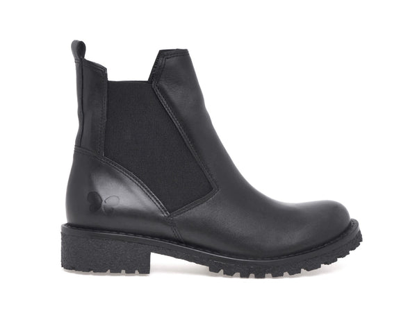 Felmini Donna Stivaletti Chelsea Tacco Basso Tomaia Pelle Nera D686