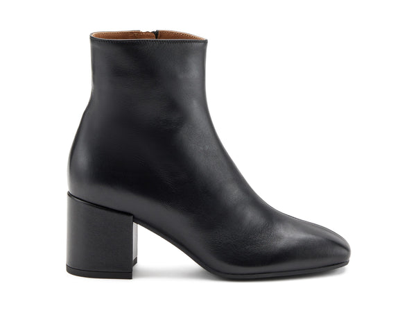 Frau Stivaletto Classico Elegante Tacco Largo Tomaia Pelle Nera 61L1