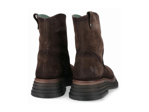 Felmini Stivaletti Biker Invernali Donna in Camoscio Testa di Moro