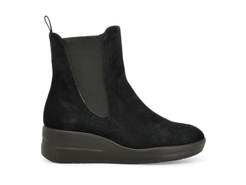 Melluso Stivaletto Donna Nero in Camoscio con Zeppa e Zip Interna R25651Z-251429
