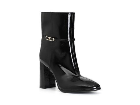CafèNoir Elegant Boots with Strap and Buckle Leather Upper