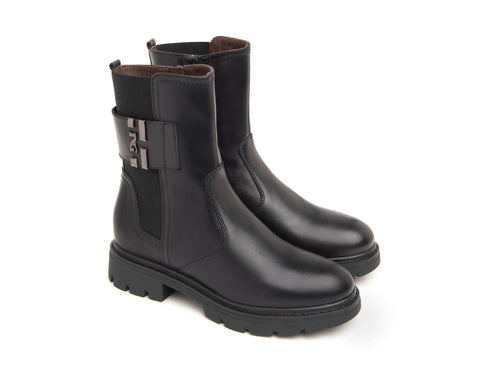 Nero Giardini Stivaletti Invernali Tacco Medio Tomaia Pelle