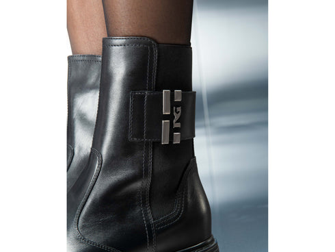 Nero Giardini Stivaletti Invernali Tacco Medio Tomaia Pelle