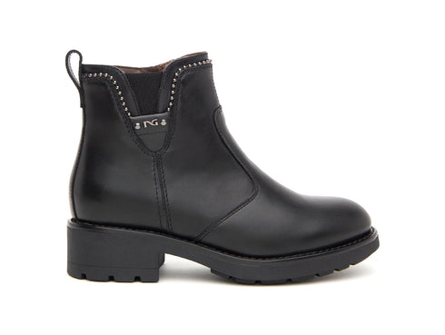 Nero Giardini Stivaletto Invernale Tacco Medio Tomaia Pelle Nera I411870D-100