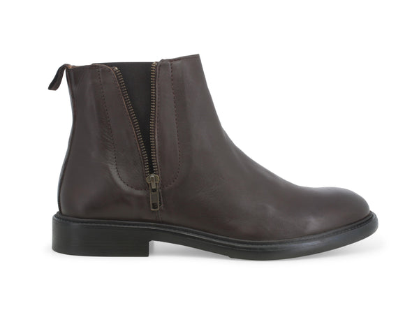 Melluso Uomo Stivaletti Chelsea con Elastici e Zip in Pelle Marrone U55249W-238405