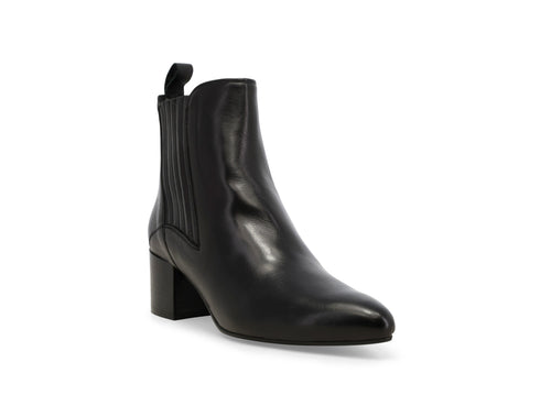 Melluso Elegant Black Leather Ankle Boot with Heel and Zip