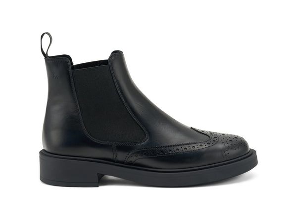 Frau Stivaletto Beatles Coda di Rondine Pelle Liscia Nera 97N7