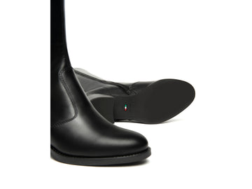 NeroGiardini Women's High Boots in Black Leather with Back Laces