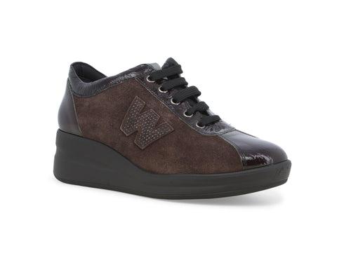 Melluso Comfort Wedge Wide Shoes Suede Leather Upper