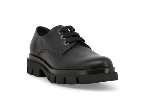 Melluso Stringata Casual Nera in Pelle con Suola Carrarmato