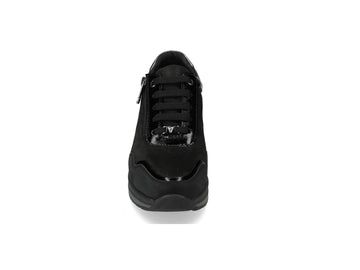 Valleverde Women's Lace-Up Shoes in Black Suede