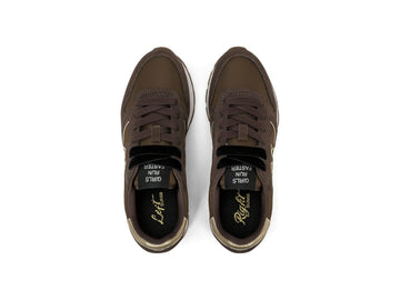 SUN68 Women's Ally Gold Silver Brown Sneakers