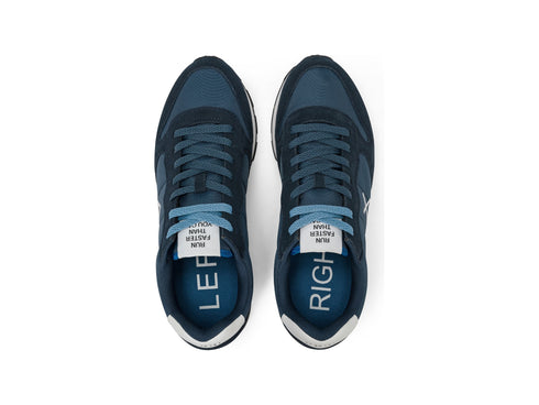 SUN68 Men's Tom Solid Navy Blue Sneaker