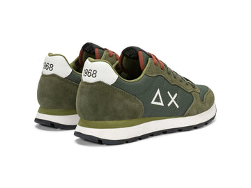 SUN68 Men's Tom Solid Sneakers in Dark Military Green