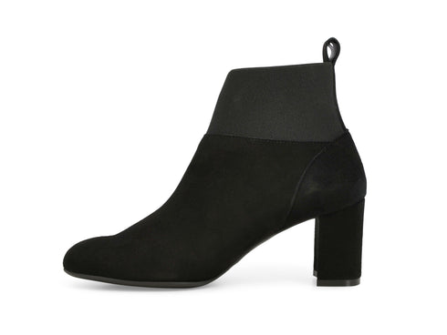 Melluso Stivaletto Comfort Nero in Camoscio con Tacco ed Elastico