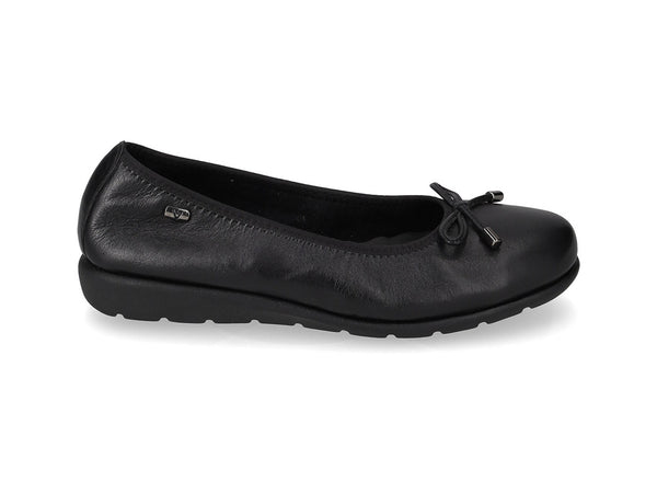 Valleverde Ballerina Donna in Nappa Nera con Zeppina VS10100