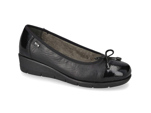 Valleverde Comfortable Ballerina in Soft Black Leather