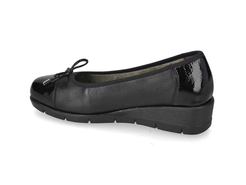 Valleverde Comfortable Ballerina in Soft Black Leather