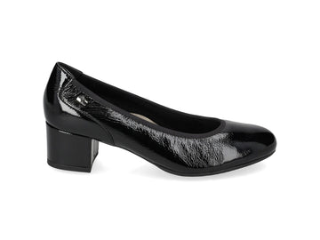 Valleverde Décolleté Donna in Vernice Nera con Tacco Largo 36371
