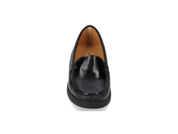 Valleverde Women's Loafers in Black Patent Leather with Wedge