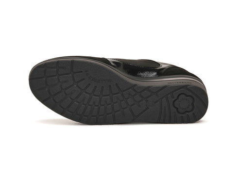 Valleverde Scarpa Donna Allacciata Nera con Zeppa