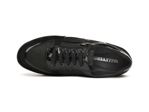 Valleverde Scarpa Donna Allacciata Nera con Zeppa
