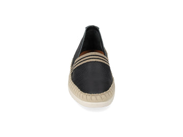 Valleverde Slip-on Donna in Pelle Nera con Profilo in Corda